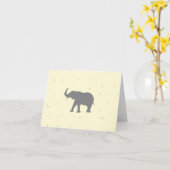 Carte Silhouette d'éléphant gris (Fleur jaune)