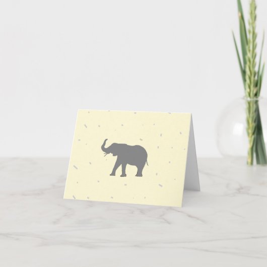 Carte Silhouette d'éléphant gris (Devant)