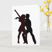 Carte Silhouette des danseuses de salsa (Fleur jaune)