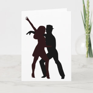 Carte Silhouette des danseuses de salsa