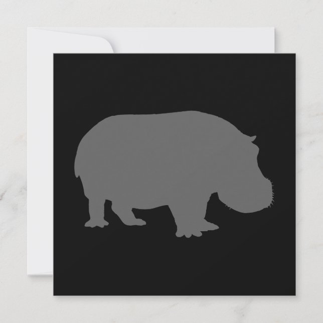 Carte Silhouette d'hippopotame gris (Devant)