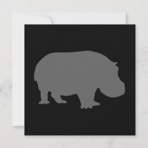 Carte Silhouette d'hippopotame gris