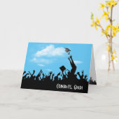 Carte Silhouette diplômée sur ciel (Fleur jaune)