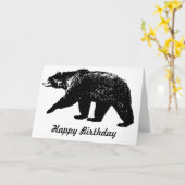 Carte Silhouette d'ours noir, graphique de Digitals (Fleur jaune)
