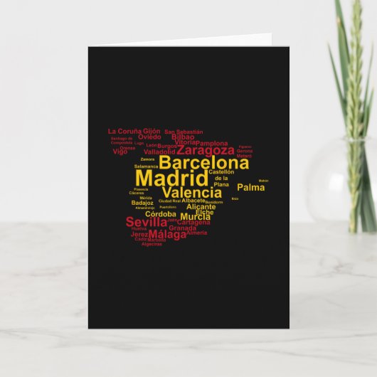 Carte Silhouette du drapeau de l'Espagne (Devant)