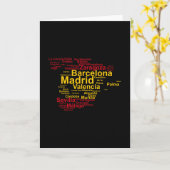 Carte Silhouette du drapeau de l'Espagne (Fleur jaune)