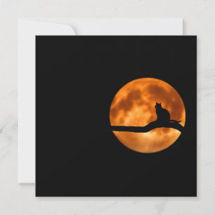 Carte Silhouette d'un chat noir dans un arbre