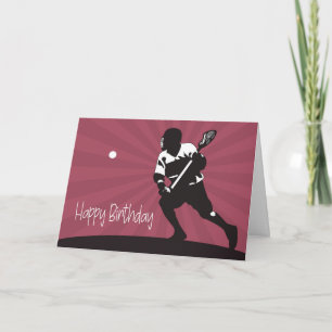 Carte Silhouette d'un joueur de crosse pour l'anniversai