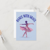 Carte Silhouette élégante Ballerina avec danse avec grâc (Devant/Arrière en situation)