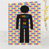 Carte Silhouette et Rainbow Men gays LGBTQ (Fleur jaune)