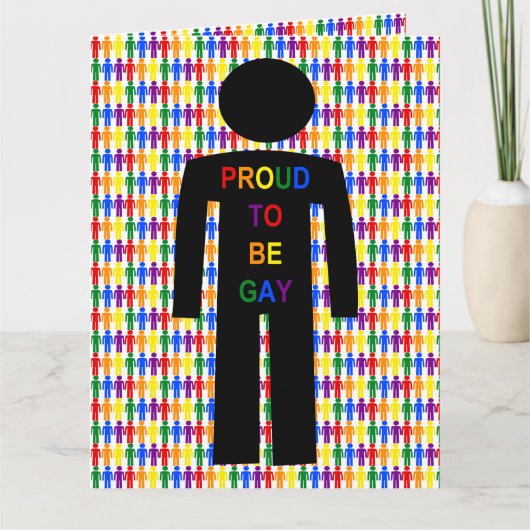 Carte Silhouette et Rainbow Men gays LGBTQ (Devant)