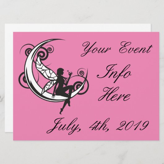 Carte Silhouette Fée Lune Thunder_Cove (Devant / Derrière)