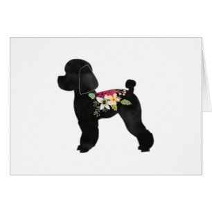 Carte Silhouette Florale Boho Poodle