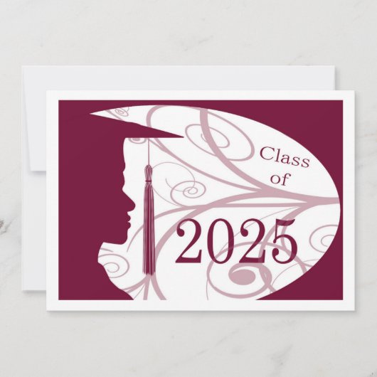 Carte Silhouette homme blanc et bordeaux 2025 (Devant)