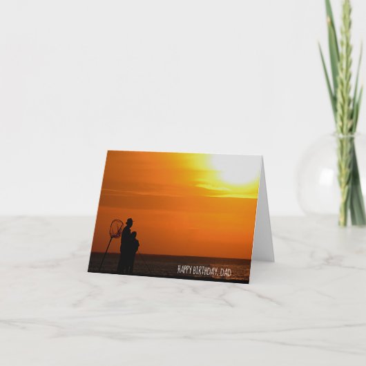 Carte Silhouette homme et fils au coucher du soleil (Devant)