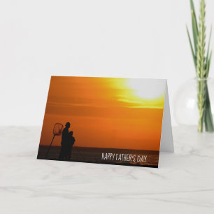 Carte Silhouette homme-fils au coucher du soleil