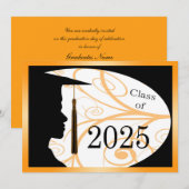 Carte Silhouette homme orange et noir 2025 (Devant / Derrière)