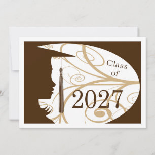Carte silhouette marron et blanc 2027