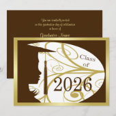 Carte silhouette marron et or 2026 (Devant / Derrière)