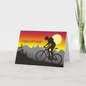 Carte Silhouette Mountain Bike Joyeux anniversaire (Devant)