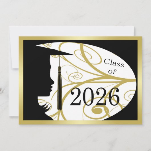 Carte silhouette noir et or 2026 (Devant)
