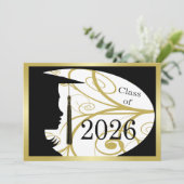 Carte silhouette noir et or 2026 (Debout devant)