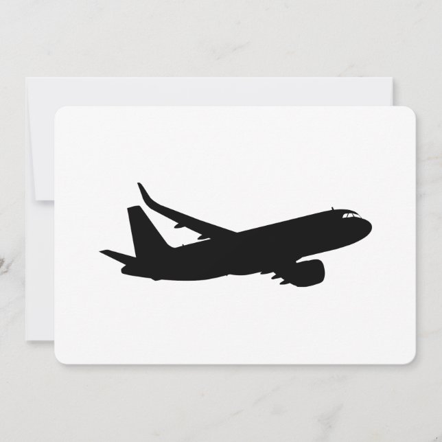 Carte Silhouette noire de Jet Liner d'avion à personnali (Devant)