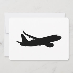 Carte Silhouette noire de Jet Liner d'avion à personnali