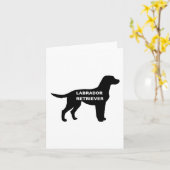 Carte silhouette nom labrador (Fleur jaune)