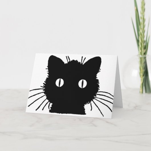 Carte Silhouette of a black cat vintage illustration (Devant)