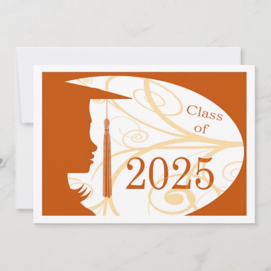 Carte Silhouette orange et blanche 2025 (Devant)