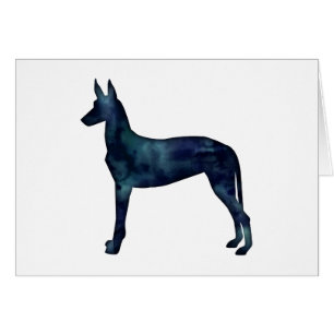 Carte Silhouette Pharaoh Hound Black Watercolor