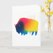 Carte Silhouette pour bison de peinture à vaporisa (Fleur jaune)