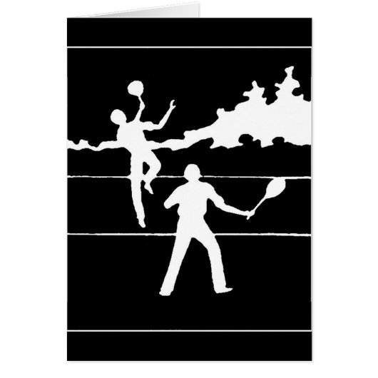 Carte Silhouette Retro Tennis (Devant)