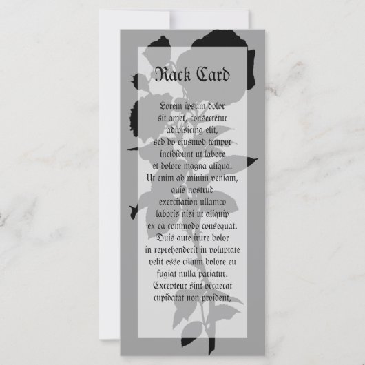 Carte Silhouette Rose noire (Devant)