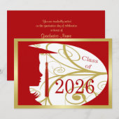 Carte silhouette rouge et or 2026 (Devant / Derrière)