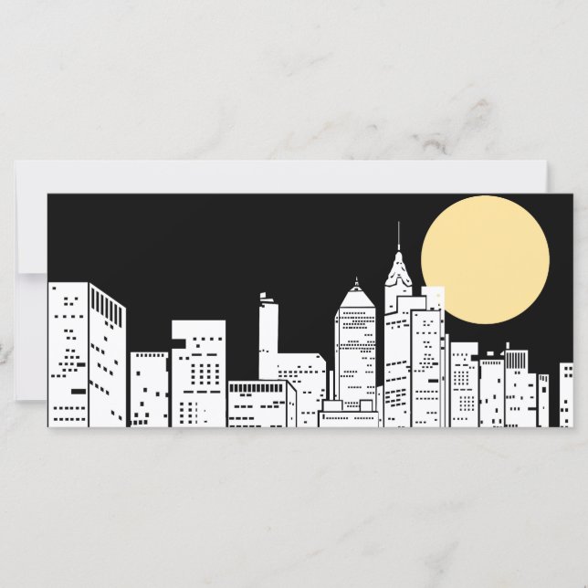 Carte Silhouette Skyline de New York (Devant)