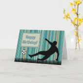 Carte Silhouette Soccer Player Boy Birthday Card (Fleur jaune)