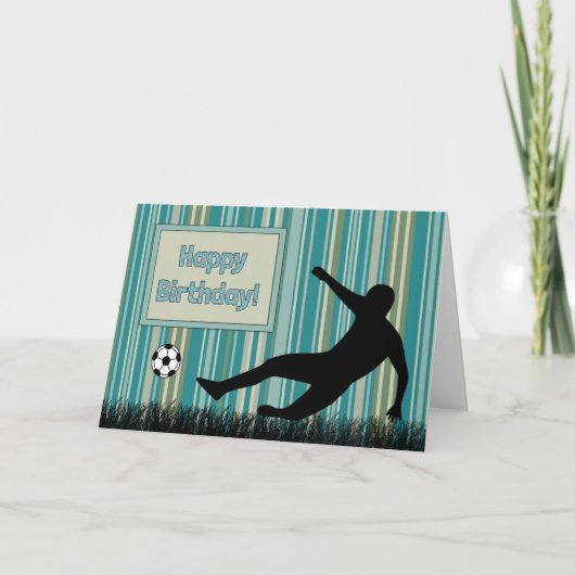 Carte Silhouette Soccer Player Boy Birthday Card (Devant)