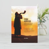 Carte Silhouette, sonnant du Shofar Cor de bélier Saluta (Debout devant)