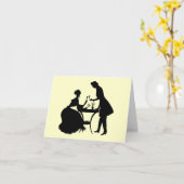 Carte Silhouette vintage (Fleur jaune)