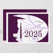 Carte Silhouette violette et blanche 2025 (Devant / Derrière)