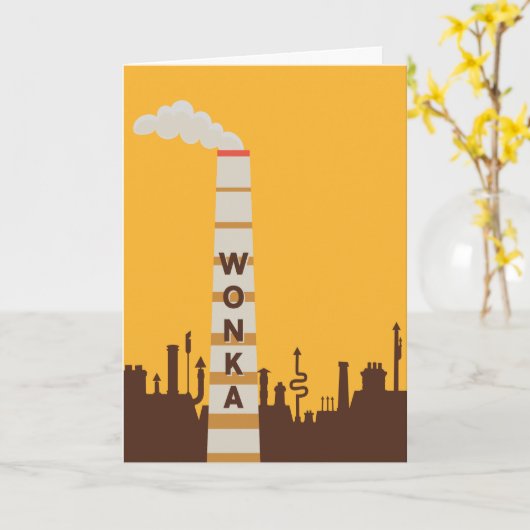 Carte Silhouette Wonka Factory (Fleur jaune)