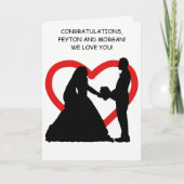 Carte Silhouetted Couple Wedding Day Félicitations (Devant)