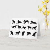 Carte Silhouettes de chien (Fleur jaune)