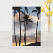 Carte Silhouettes de palmiers à Hawaii (Fleur jaune)