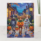 Carte Silken Windhound Dogs in Halloween Costumes (Devant)