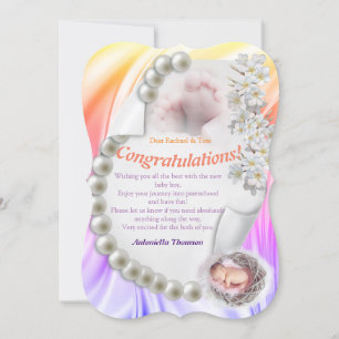 Carte Silky Ivory Pearl Baby Congrats