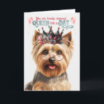 Carte Silky Terrier Dog Queen Day Funny Birthday<br><div class="desc">Pour cette adorable Silky Terrier,  cousine proche du chien du Yorkshire Terrier,  c'est la mère de chien qui fait de cette carte d'anniversaire amusante pour elle.</div>