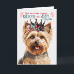 Carte Silky Terrier Dog Queen Day Funny Birthday<br><div class="desc">Pour cette adorable Silky Terrier,  cousine proche du chien du Yorkshire Terrier,  c'est la mère de chien qui fait de cette carte d'anniversaire amusante pour elle.</div>